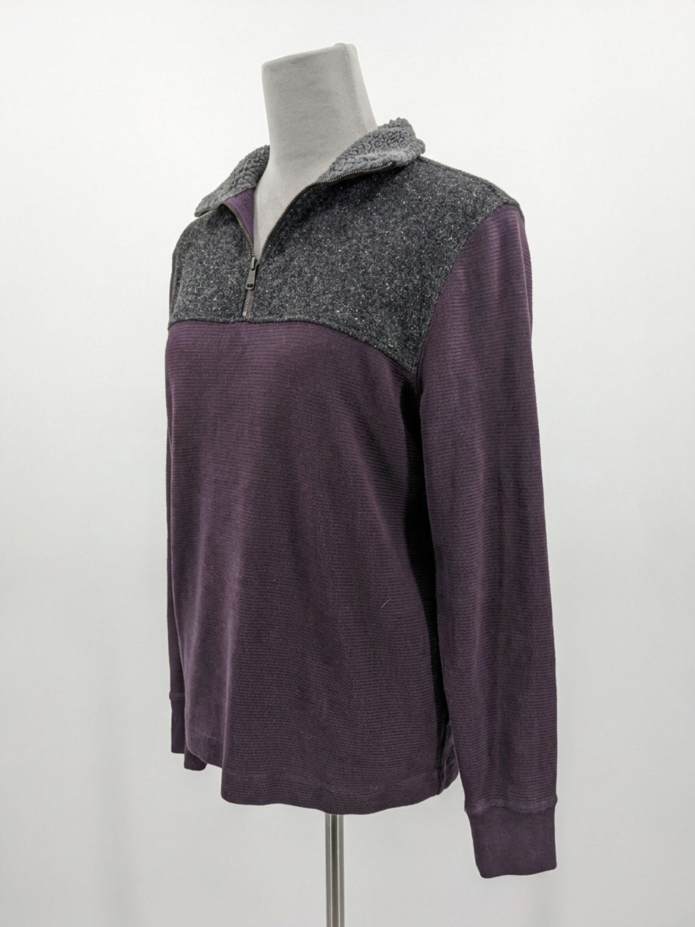 Banana Republic Purple & Charcoal Half-Zip Pullover Sweatshirt